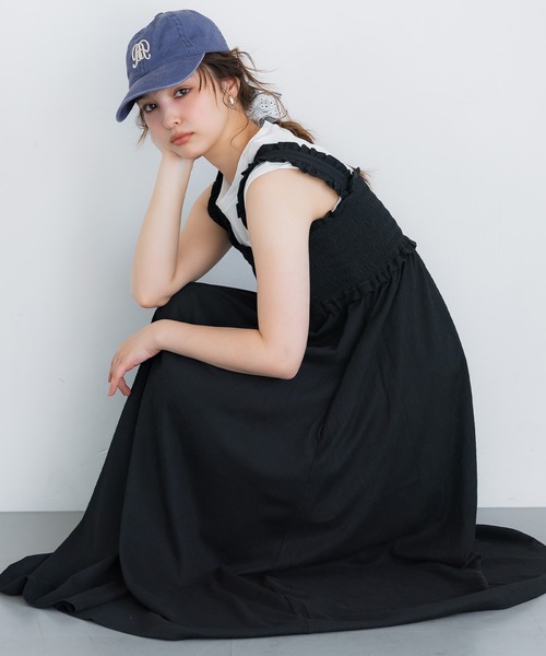 coca(coca)(コカ)の「エンブレム刺繍ウォッシュキャップ(キャップ・レディース・ブラック/ネイビー・ONE SIZE)」の8枚目の写真