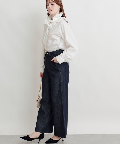 PICCIN（ピッチン）の「エリザベスブラウス（シャツ/ブラウス・レディース・ブラック/オフホワイト・M）」の4枚目の写真
