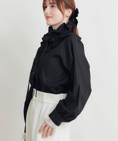 PICCIN（ピッチン）の「エリザベスブラウス（シャツ/ブラウス・レディース・ブラック/オフホワイト・M）」の9枚目の写真