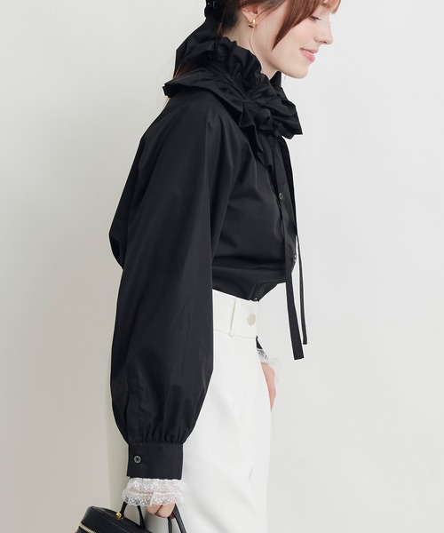 PICCIN（ピッチン）の「エリザベスブラウス（シャツ/ブラウス・レディース・ブラック/オフホワイト・M）」の11枚目の写真