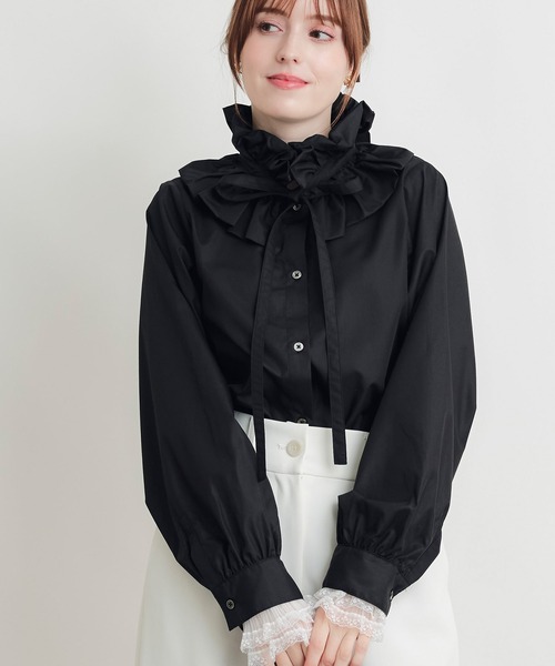 PICCIN（ピッチン）の「エリザベスブラウス（シャツ/ブラウス・レディース・ブラック/オフホワイト・M）」の8枚目の写真