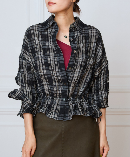IENA LA BOUCLE(イエナラブークル)の「IENA LA BOUCLE キャッチワッシャーチェックシャツ(シャツ/ブラウス・レディース・ブラックミックス・FREE)」の22枚目の写真