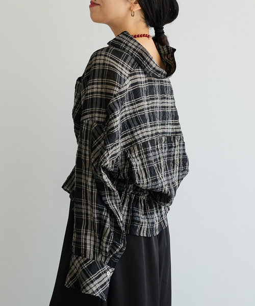 IENA LA BOUCLE(イエナラブークル)の「IENA LA BOUCLE キャッチワッシャーチェックシャツ(シャツ/ブラウス・レディース・ブラックミックス・FREE)」の9枚目の写真