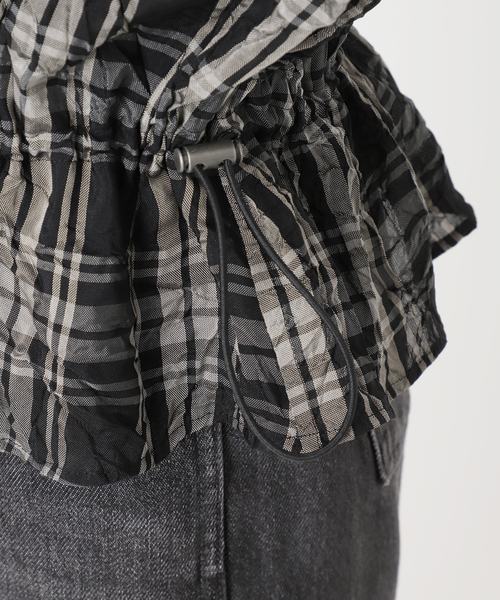 IENA LA BOUCLE(イエナラブークル)の「IENA LA BOUCLE キャッチワッシャーチェックシャツ(シャツ/ブラウス・レディース・ブラックミックス・FREE)」の5枚目の写真
