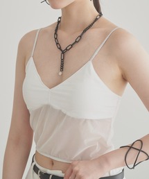 SOEMIN | Cropped cami bralette／カップイン　シアーブラトップ(キャミソール)