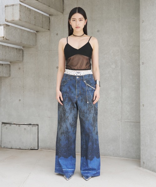 SOEMIN(ソミン)の「Cropped cami bralette/カップイン シアーブラトップ(キャミソール・レディース・ブラック/ホワイト・FREE)」の19枚目の写真
