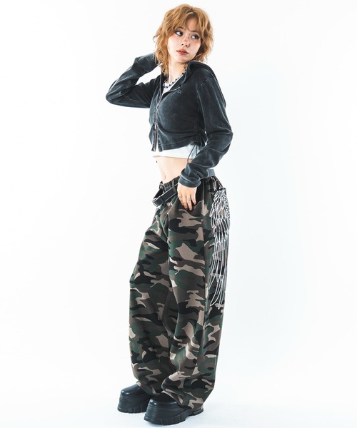 SHORT ROUND(ショートラウンド)の「SHORT ROUND/【26年春夏新作】ライトスウェットフェザーモチーフパンツ(スウェットパンツ・メンズ・ブラック/グレー/その他1・LARGE/MEDIUM)」の5枚目の写真