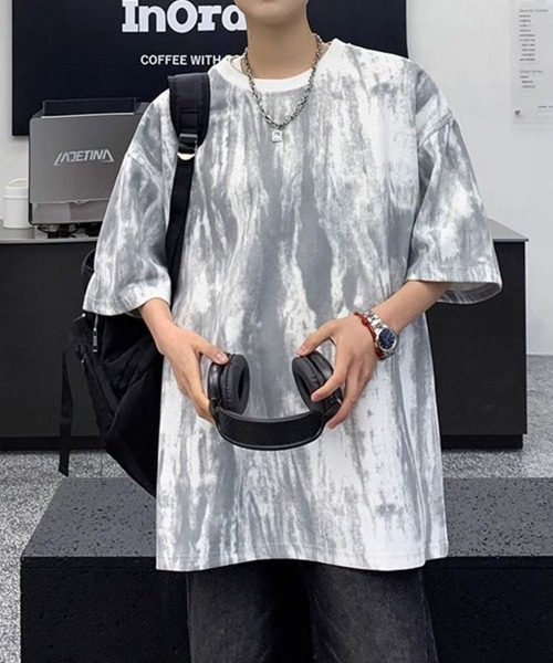 KELVIN（ケルヴァン）の「Marble Wash Tee マーブルウォッシュTシャツ（Tシャツ/カットソー・メンズ・ホワイト/ブラック・MEDIUM/LARGE）」の2枚目の写真