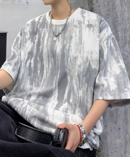 KELVIN（ケルヴァン）の「Marble Wash Tee マーブルウォッシュTシャツ（Tシャツ/カットソー・メンズ・ホワイト/ブラック・MEDIUM/LARGE）」の3枚目の写真