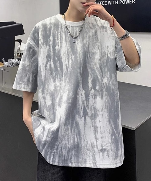 KELVIN（ケルヴァン）の「Marble Wash Tee マーブルウォッシュTシャツ（Tシャツ/カットソー・メンズ・ホワイト/ブラック・MEDIUM/LARGE）」の4枚目の写真