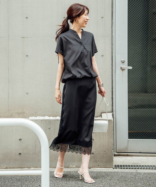 ICB(アイシービー)の「ヴィンテージナイロンタフタ 2WAYブラウス(シャツ/ブラウス・レディース・グレー系/スカイブルー系・42/44/46)」の17枚目の写真