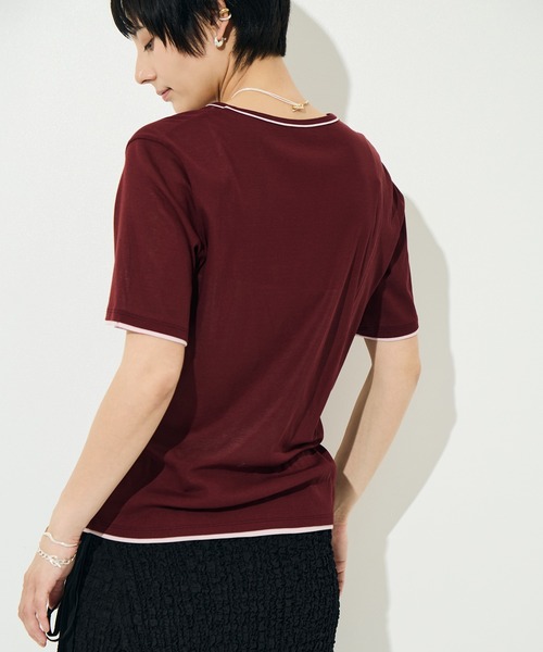 KEY TIMEZ（キータイムズ）の「[KEY TIMEZ/キータイムズ]ドライタッチTee（Tシャツ/カットソー・レディース・ブラウン/レッド/ホワイト・1/2）」の9枚目の写真