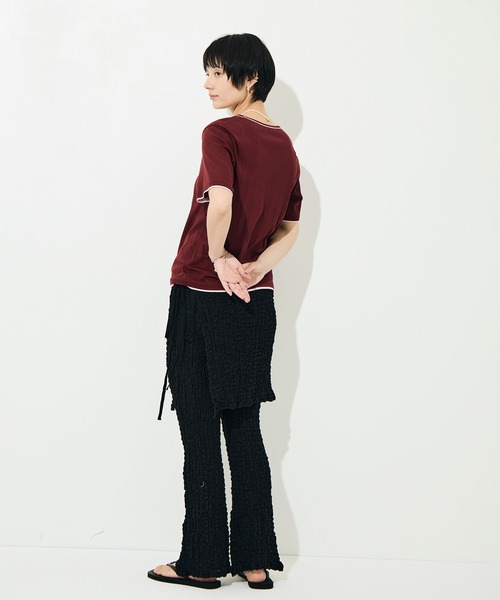 KEY TIMEZ（キータイムズ）の「[KEY TIMEZ/キータイムズ]ドライタッチTee（Tシャツ/カットソー・レディース・ブラウン/レッド/ホワイト・1/2）」の15枚目の写真