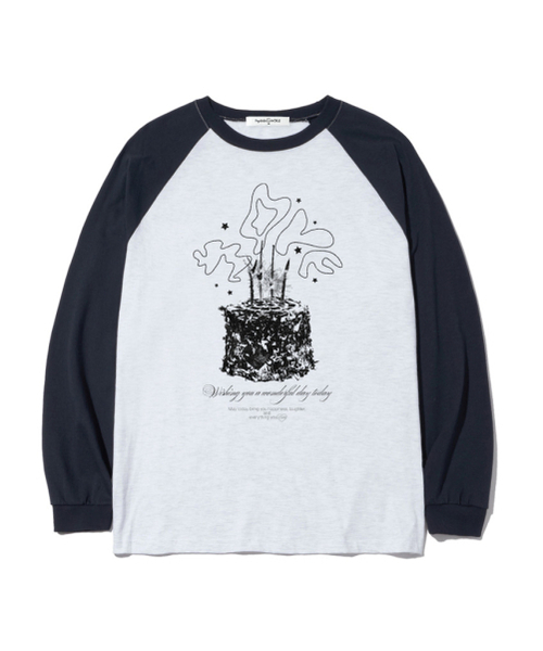 THEMORFHOUSE（ザモーフハウス）の「ウィッシュケーキハウスプリントオーバーサイズロングスリーブ [4カラー]（Tシャツ/カットソー・レディース・ホワイト/ブラウン/ネイビー/ブラック・MEDIUM/LARGE）」の6枚目の写真