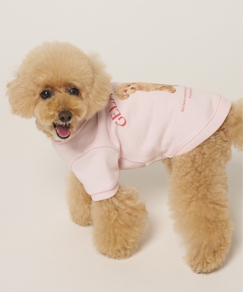 gelato pique(ジェラートピケ)の「【CAT&DOG】お散歩ドッグ裏毛プルオーバー(ペットウェア・レディース・ピンク/グレー/クリーム・S/M/L/XL)」の6枚目の写真