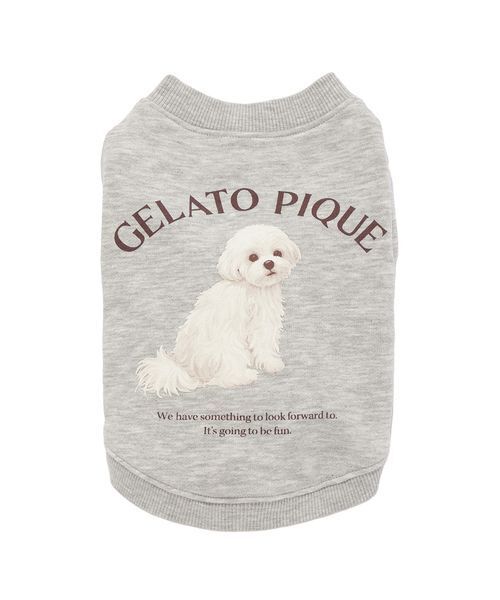 gelato pique(ジェラートピケ)の「【CAT&DOG】お散歩ドッグ裏毛プルオーバー(ペットウェア・レディース・ピンク/グレー/クリーム・S/M/L/XL)」の10枚目の写真