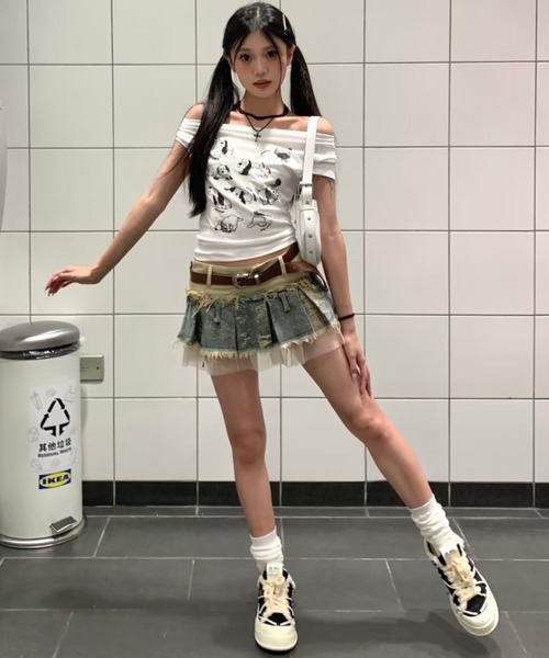 Sibra(シブラ)の「26ss ドッグプリントドレープネックTシャツ(Tシャツ/カットソー・レディース・ホワイト・M)」の13枚目の写真