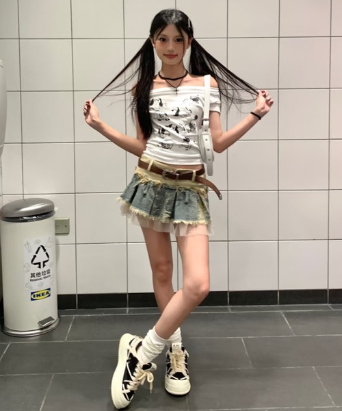 Sibra(シブラ)の「26ss ドッグプリントドレープネックTシャツ(Tシャツ/カットソー・レディース・ホワイト・M)」の14枚目の写真