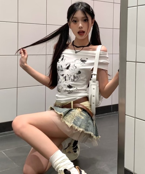 Sibra(シブラ)の「26ss ドッグプリントドレープネックTシャツ(Tシャツ/カットソー・レディース・ホワイト・M)」の15枚目の写真