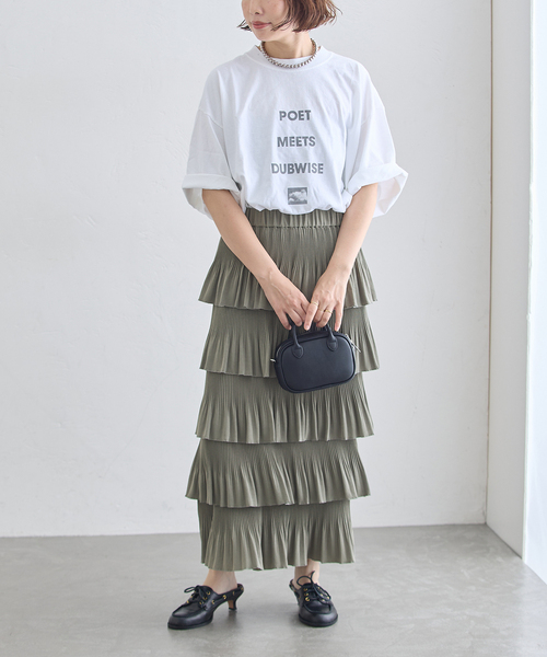 journal standard L'essage(ジャーナルスタンダードレサージュ)の「ティアードプリーツスカート(スカート・レディース・ブラック/オリーブ・36/38)」の14枚目の写真