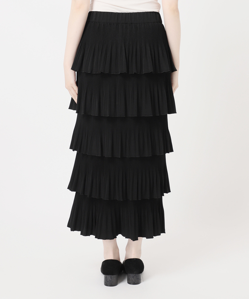 journal standard L'essage(ジャーナルスタンダードレサージュ)の「ティアードプリーツスカート(スカート・レディース・ブラック/オリーブ・36/38)」の19枚目の写真