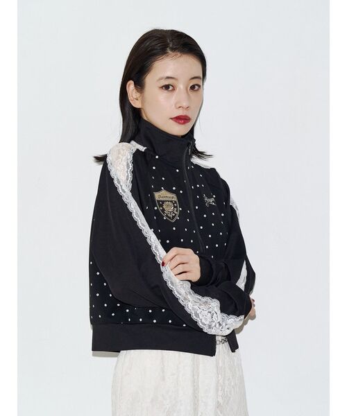 jouetie(ジュエティ)の「ドットトラックジャケット(Tシャツ/カットソー・レディース・アイボリー/ブラック・FREE)」の3枚目の写真