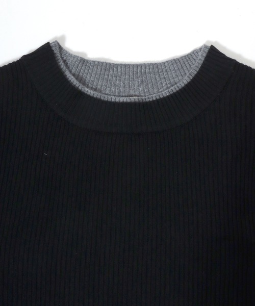 ANPAS(アンパス)の「Women’s Rib-Knit Layered Sweater with Contrast Collar / レディース リブ編み配色レイヤードセーター ニット 秋冬 トップス フェミニン(ニット/セーター・レディース・アイボリー/ブルー/ブラック/グレー・M/L)」の15枚目の写真