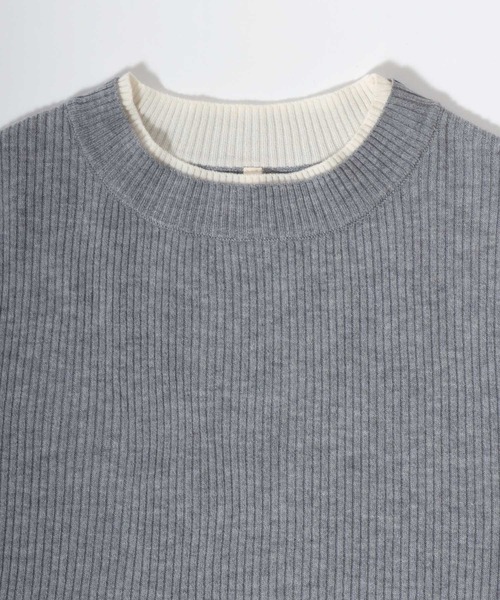 ANPAS(アンパス)の「Women’s Rib-Knit Layered Sweater with Contrast Collar / レディース リブ編み配色レイヤードセーター ニット 秋冬 トップス フェミニン(ニット/セーター・レディース・アイボリー/ブルー/ブラック/グレー・M/L)」の21枚目の写真