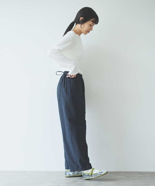 yuni(ユニ )の「Cotton uncut コールdrawstrings pants(その他パンツ・レディース・ネイビー/ホワイト・FREE)」の11枚目の写真