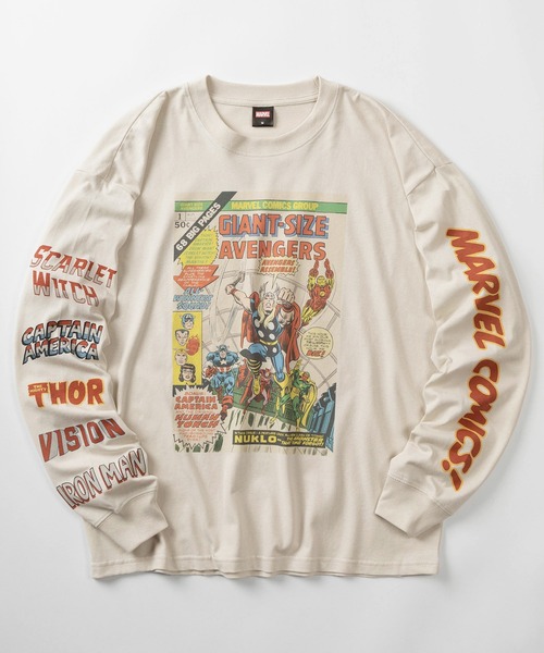 MARVEL — T-shirt длинный рукав «Spider-Man/Avengers/Front Print/Back Print», унисекс, красный, городской стиль