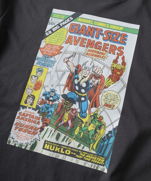 MARVEL（マーベル）の「【71】【MARVEL/マーベル】スパイダーマン/アベンジャーズ/フロントプリント/バックプリント/袖プリント/クルーネック ロングスリーブTシャツ/ピグメント風加工 /ロンT/ユニセックス/レディース/メンズ（Tシャツ/カットソー・メンズ・ブラック/アイボリー/アイボリー系/ブラック系・L/M/XL）」の13枚目の写真
