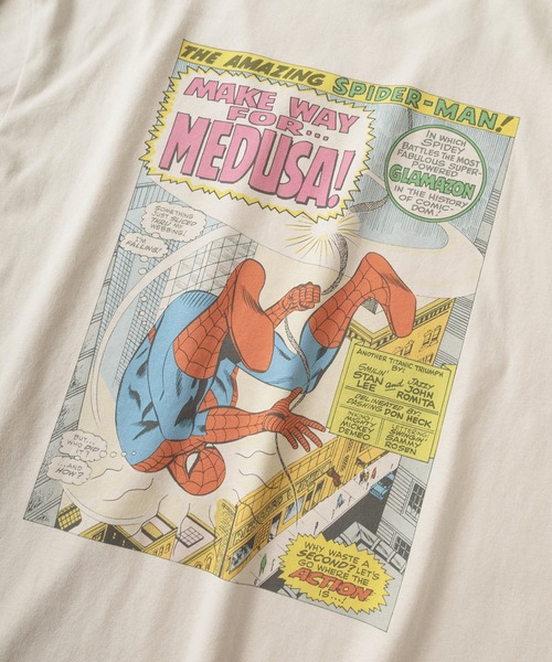MARVEL（マーベル）の「【71】【MARVEL/マーベル】スパイダーマン/アベンジャーズ/フロントプリント/バックプリント/袖プリント/クルーネック ロングスリーブTシャツ/ピグメント風加工 /ロンT/ユニセックス/レディース/メンズ（Tシャツ/カットソー・メンズ・ブラック/アイボリー/アイボリー系/ブラック系・L/M/XL）」の16枚目の写真