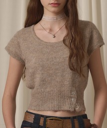 hazyl(�w�C�W��)��short sleeve mohair knit / �V���[�g�X���[�u���w�A�j�b�g(�j�b�g/�Z�[�^�[)