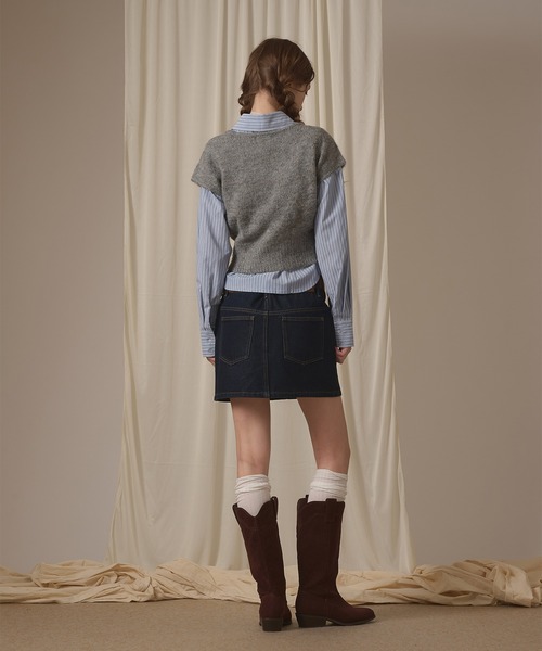 hazyl(ヘイジル)の「short sleeve mohair knit / ショートスリーブモヘアニット(ニット/セーター・レディース・グレー/モカ・フリー)」の19枚目の写真