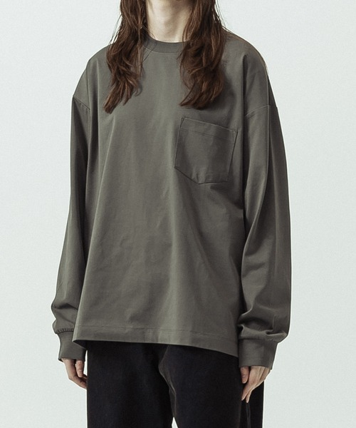SLICK（スリック）の「【SLICK/スリック】Heavy Weight Sorona Oversized Jersey Pocket T-shirt/ヘビーウェイト ソロナ オーバーサイズジャージポケットTシャツ（Tシャツ/カットソー・メンズ・グレー/ブラック/レッド/ホワイト・1/3/2）」の3枚目の写真