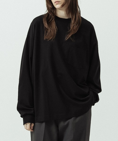 SLICK（スリック）の「【SLICK/スリック】Heavy Weight Sorona Oversized Jersey Pocket T-shirt/ヘビーウェイト ソロナ オーバーサイズジャージポケットTシャツ（Tシャツ/カットソー・メンズ・グレー/ブラック/レッド/ホワイト・1/3/2）」の2枚目の写真