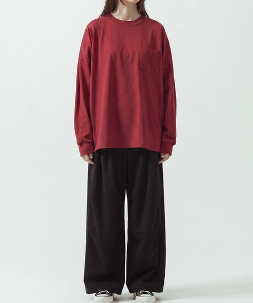 SLICK（スリック）の「【SLICK/スリック】Heavy Weight Sorona Oversized Jersey Pocket T-shirt/ヘビーウェイト ソロナ オーバーサイズジャージポケットTシャツ（Tシャツ/カットソー・メンズ・グレー/ブラック/レッド/ホワイト・1/3/2）」の21枚目の写真