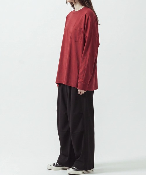 SLICK（スリック）の「【SLICK/スリック】Heavy Weight Sorona Oversized Jersey Pocket T-shirt/ヘビーウェイト ソロナ オーバーサイズジャージポケットTシャツ（Tシャツ/カットソー・メンズ・グレー/ブラック/レッド/ホワイト・1/3/2）」の5枚目の写真