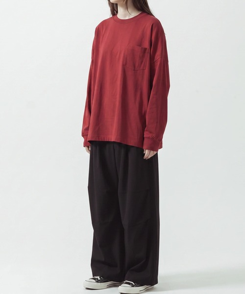 SLICK（スリック）の「【SLICK/スリック】Heavy Weight Sorona Oversized Jersey Pocket T-shirt/ヘビーウェイト ソロナ オーバーサイズジャージポケットTシャツ（Tシャツ/カットソー・メンズ・グレー/ブラック/レッド/ホワイト・1/3/2）」の6枚目の写真