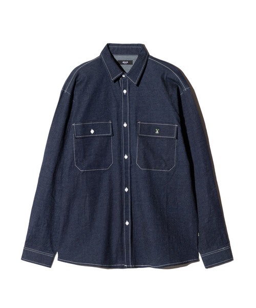 glamb(グラム)の「Eaten Apple Denim Shirt / イートゥンアップルデニムシャツ(シャツ/ブラウス・メンズ・インディゴブルー/ブラック・S/L/M)」の4枚目の写真