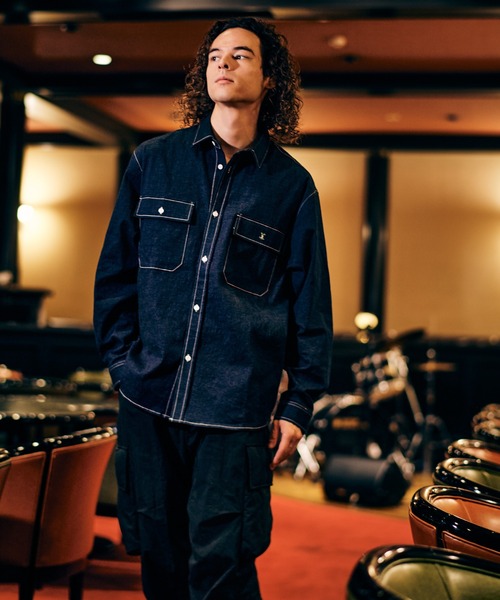 glamb(グラム)の「Eaten Apple Denim Shirt / イートゥンアップルデニムシャツ(シャツ/ブラウス・メンズ・インディゴブルー/ブラック・S/L/M)」の14枚目の写真