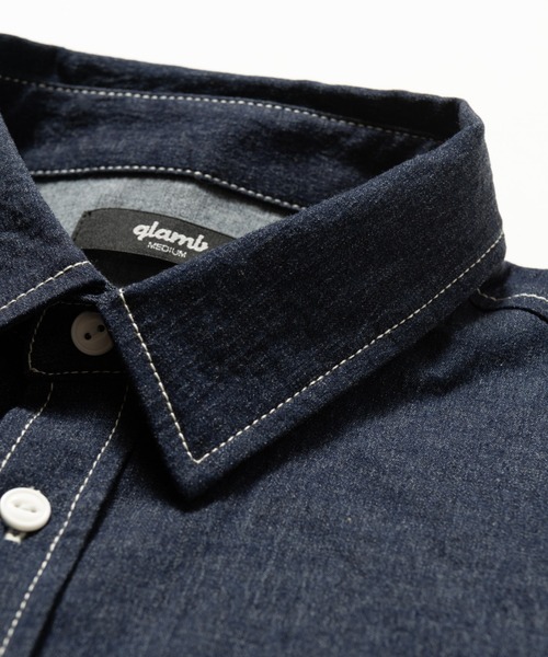 glamb(グラム)の「Eaten Apple Denim Shirt / イートゥンアップルデニムシャツ(シャツ/ブラウス・メンズ・インディゴブルー/ブラック・S/L/M)」の17枚目の写真