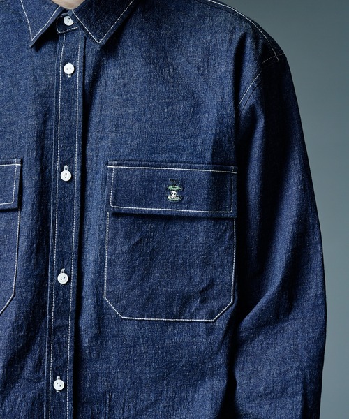 glamb(グラム)の「Eaten Apple Denim Shirt / イートゥンアップルデニムシャツ(シャツ/ブラウス・メンズ・インディゴブルー/ブラック・S/L/M)」の7枚目の写真
