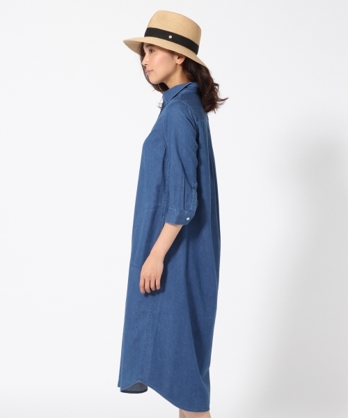 GLOBAL WORK（グローバルワーク）の「シャツミディーワンピース/708340（ワンピース・レディース・ネイビー/ブルー・MEDIUM/LARGE）」の11枚目の写真