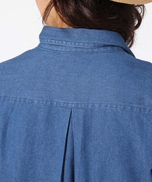 GLOBAL WORK（グローバルワーク）の「シャツミディーワンピース/708340（ワンピース・レディース・ネイビー/ブルー・MEDIUM/LARGE）」の9枚目の写真