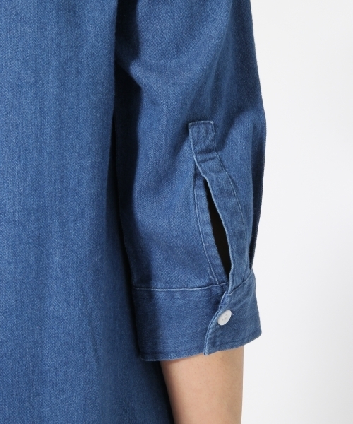 GLOBAL WORK（グローバルワーク）の「シャツミディーワンピース/708340（ワンピース・レディース・ネイビー/ブルー・MEDIUM/LARGE）」の3枚目の写真