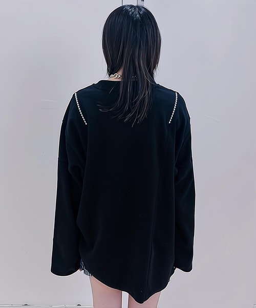 NOVESSEL(ノベセル)の「『AOSPACE/アオスペース』ショルダーZIPロングスリーブTシャツ(Tシャツ/カットソー・レディース・ブラック×ブルー/ブラック×グレー・FREE)」の8枚目の写真