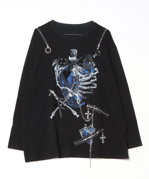 NOVESSEL(ノベセル)の「『AOSPACE/アオスペース』ショルダーZIPロングスリーブTシャツ(Tシャツ/カットソー・レディース・ブラック×ブルー/ブラック×グレー・FREE)」の10枚目の写真