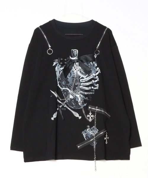 NOVESSEL(ノベセル)の「『AOSPACE/アオスペース』ショルダーZIPロングスリーブTシャツ(Tシャツ/カットソー・レディース・ブラック×ブルー/ブラック×グレー・FREE)」の9枚目の写真