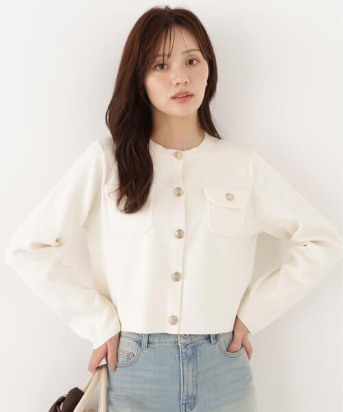 PROPORTION BODY DRESSING(プロポーションボディドレッシング)の「シルク混カーディガン / 1216274900(カーディガン/ボレロ・レディース・ライトグリーン/ブラック/ホワイト系その他・FREE)」の2枚目の写真